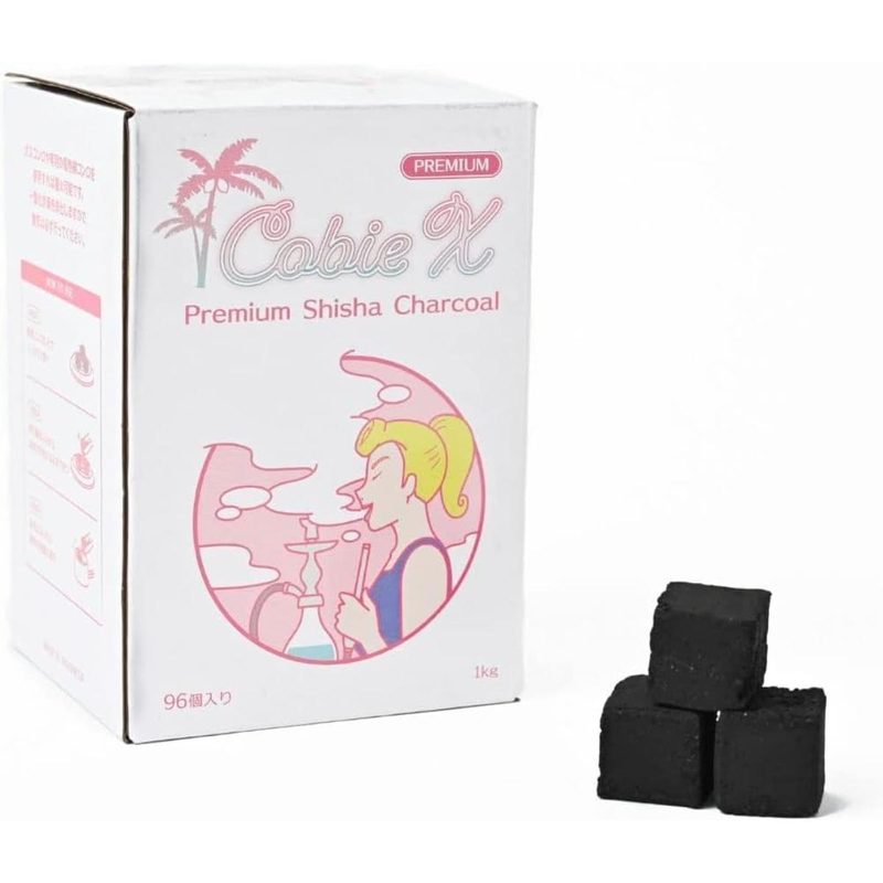 Cobie X 10kg  - プレミアム シーシャ炭 22mm キューブ 1箱 96個入（1kg×10箱）