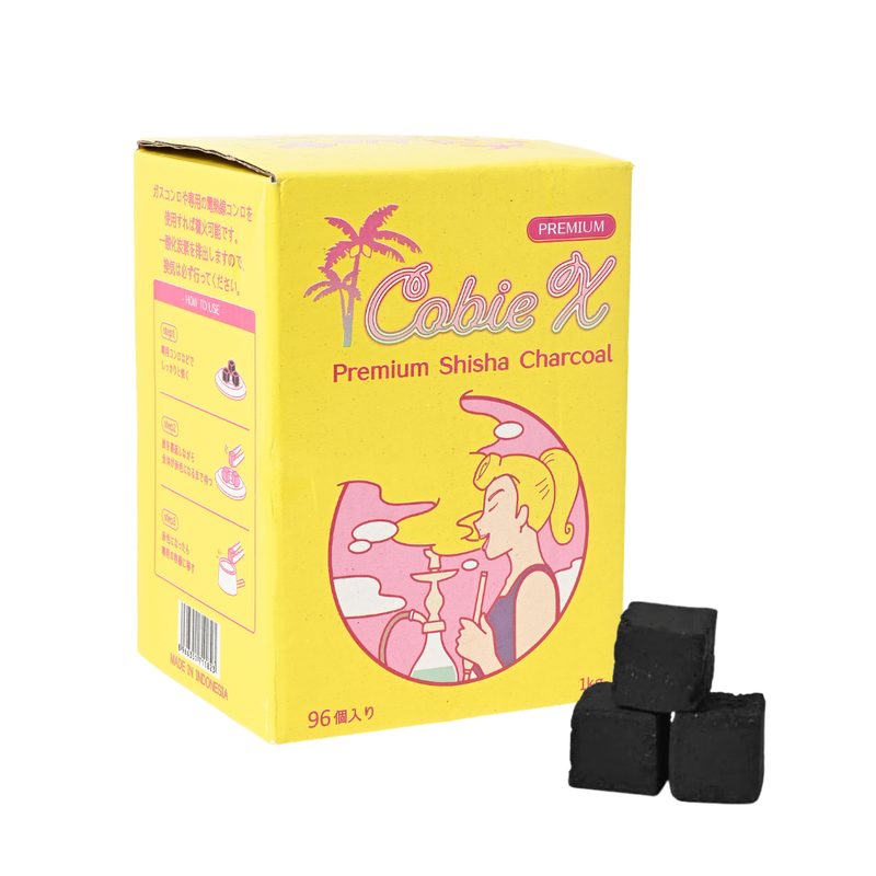 Cobie X 10kg  - プレミアム シーシャ炭 22mm キューブ 1箱 96個入（1kg×10箱）